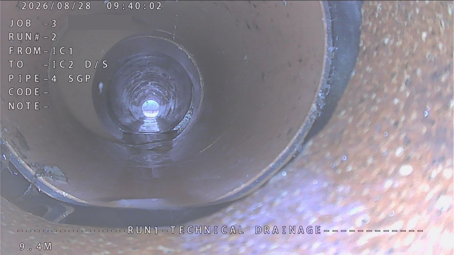 CCTV drainage camera inspection image